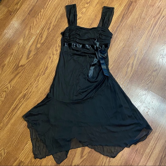 Vintage Y2K Mesh Dress Y2K Dress Sheer Dress Homecoming Prom Black Slip Dress - Picture 5 of 14